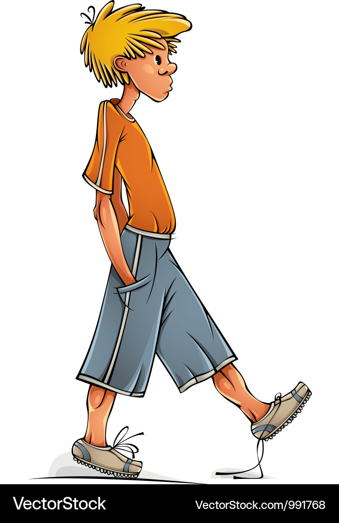 Clumsy Teenager Boy Vector Image