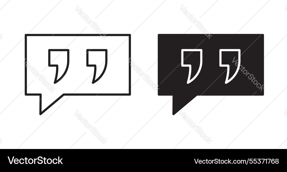 Comment quote icon set in thin line for web Comment quote icon set in thin line for web Vector Image