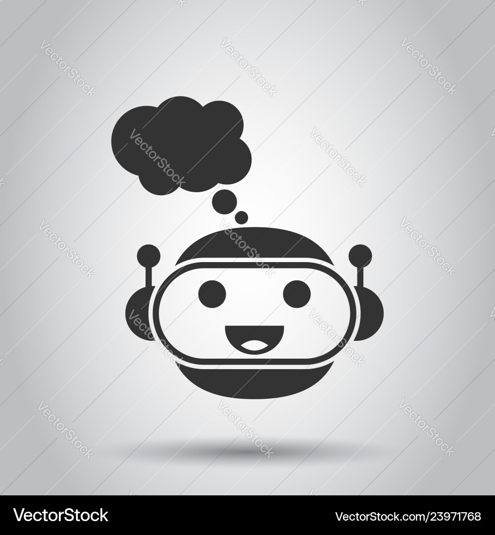 Cute robot chatbot icon in flat style bot Cute robot chatbot icon in flat style bot vector image