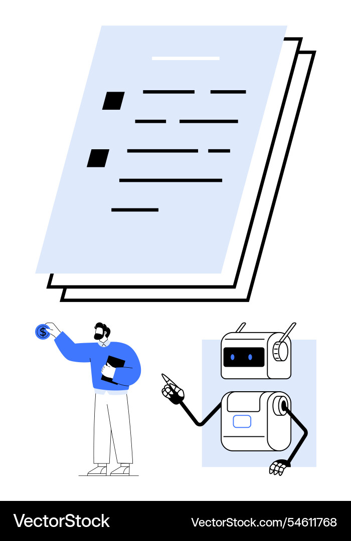 Digital task management with human and robot Digital task management with human and robot vector image