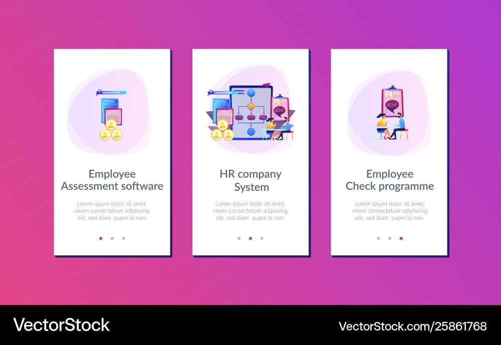 Employee assessment software app interface Employee assessment software app interface vector image