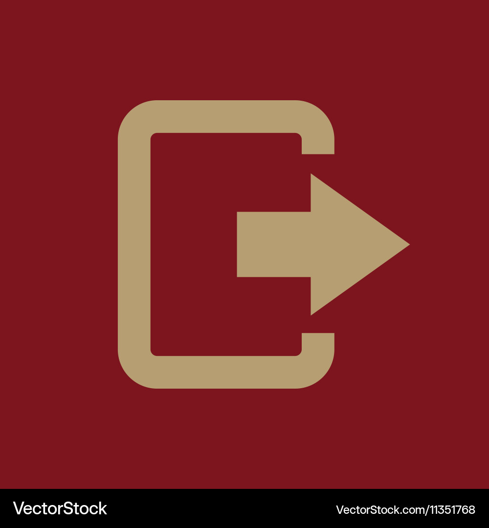 Exit bag icon logout and output outlet out Vector Image
