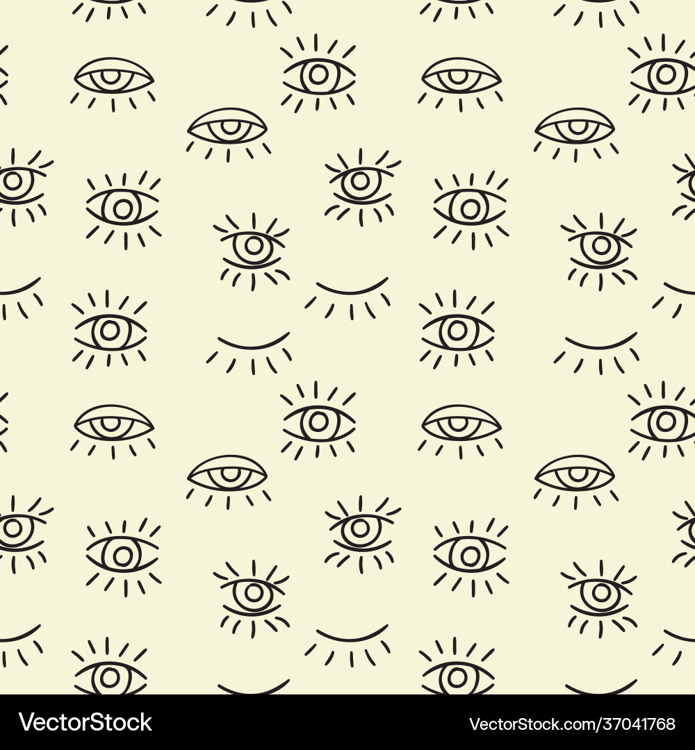 Eyes seamless abstract repeat pattern with eye vector image