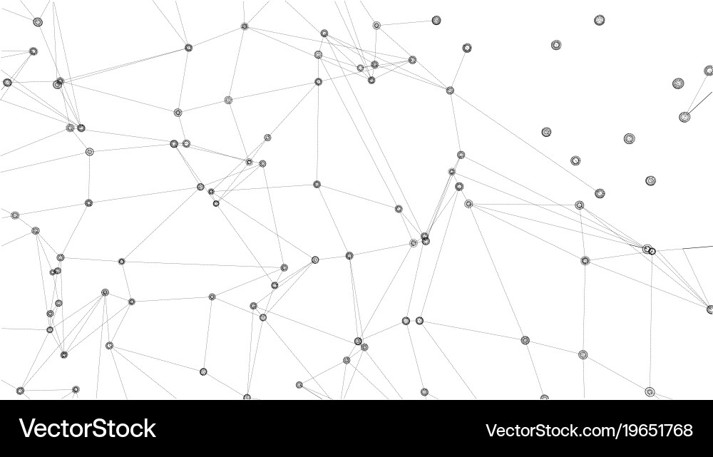 Global network connections with points and lines vector image