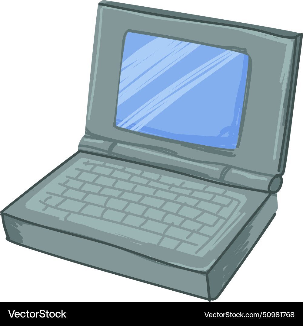 Laptop gadget with small monitor and keyboard Vector Image