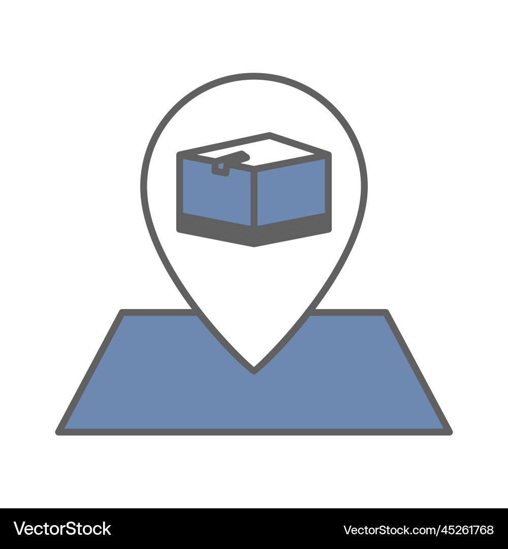 Map icon with cargo box suitable for tracking Vector Image