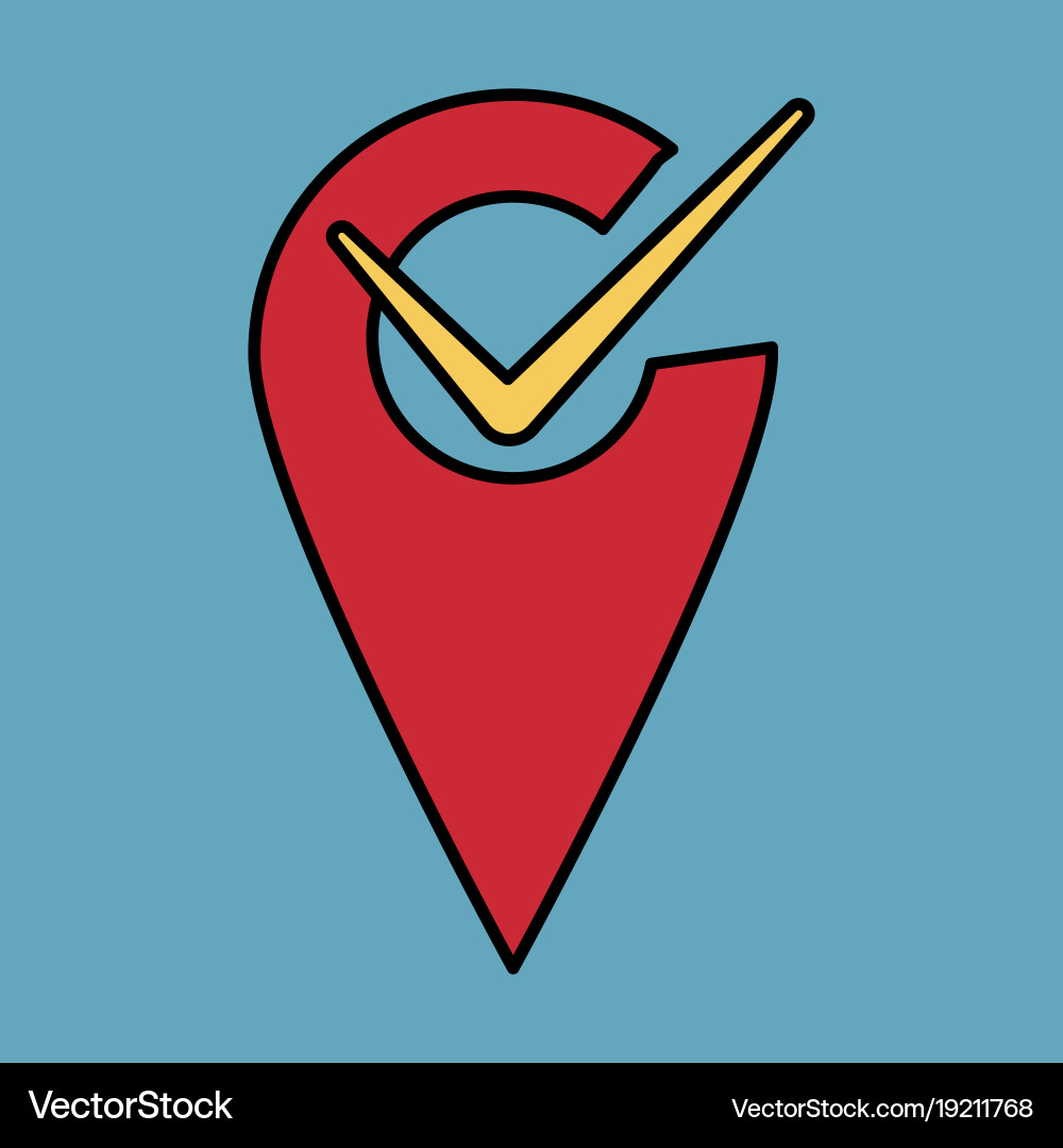 Navigation geolocation icon in flat design vector image
