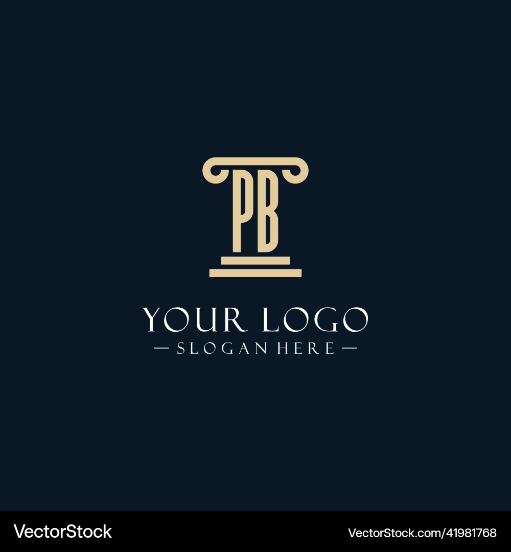 Pb initial monogram logos with pillar shapes style Pb initial monogram logos with pillar shapes style Vector Image