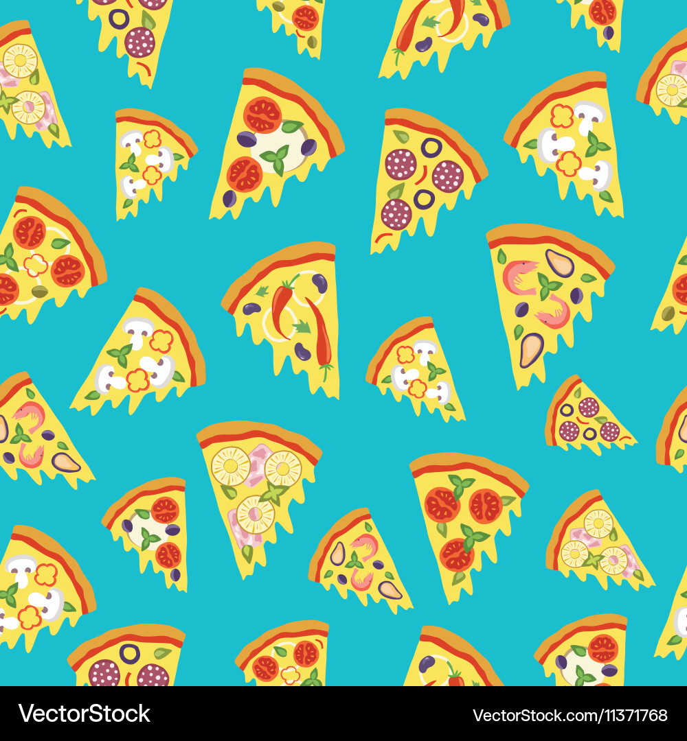 Pizza Slice Pattern Vector Image