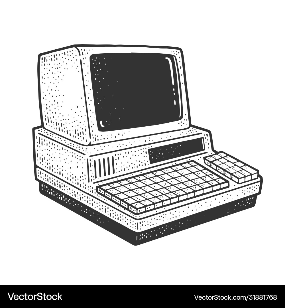 Retro Computer Sketch vector image