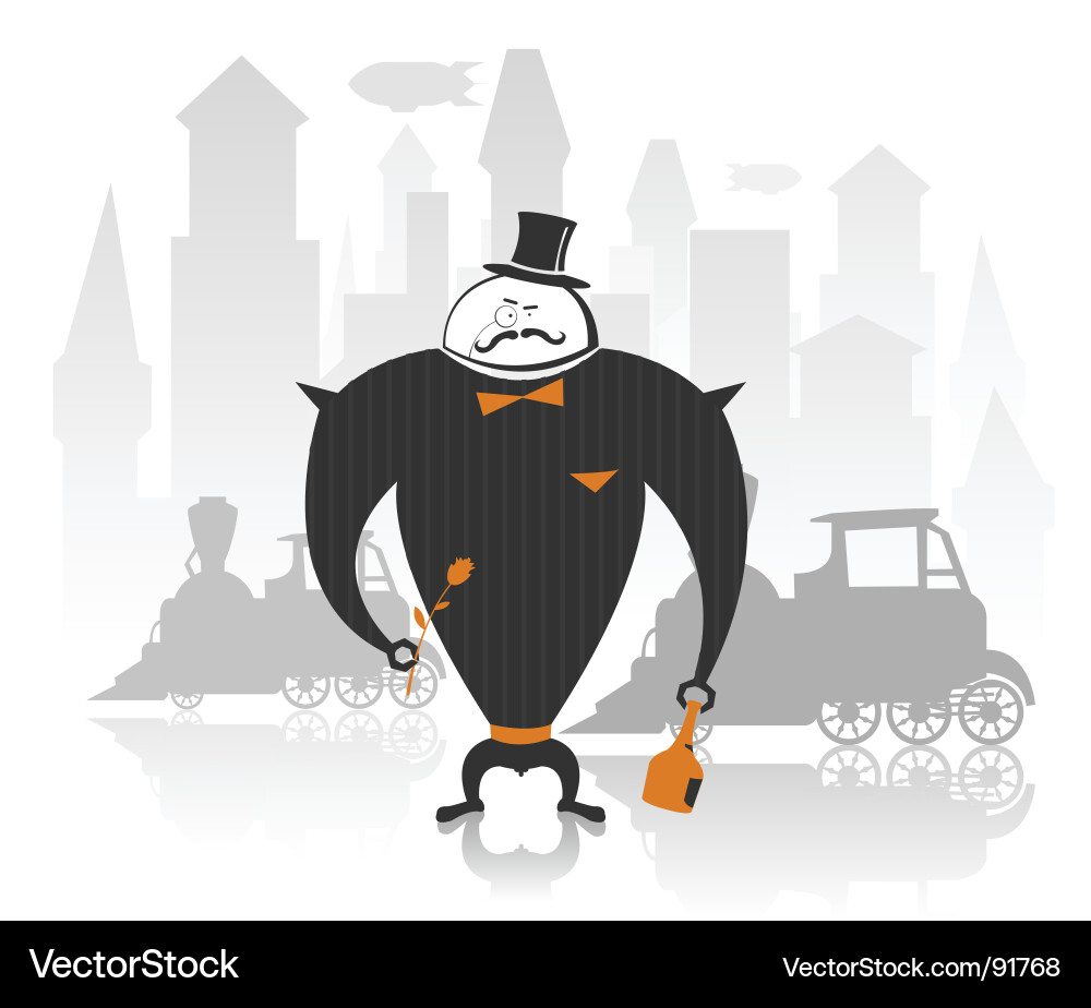 Robot gentleman vector image