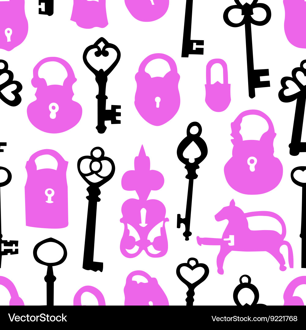 Seamless pattern with padlocks and keys vector image