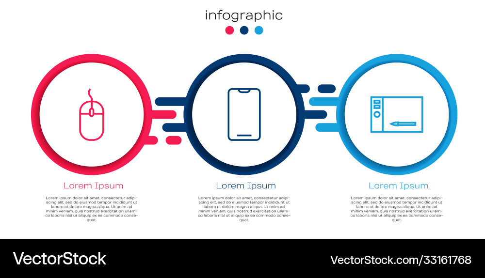 Set line computer mouse smartphone mobile phone Vector Image
