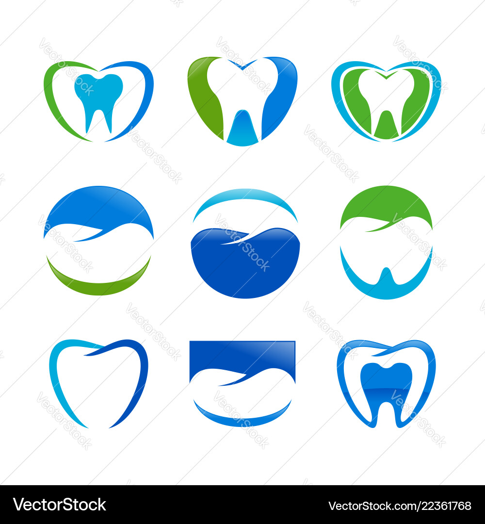 Set von Zahnpflegesymbol-Design Set von Zahnpflegesymbol-Design vektorbild