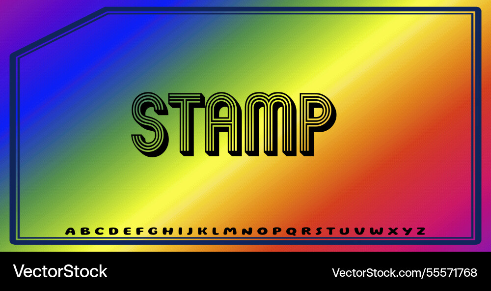 Text effects with editable colors and abstract vector image