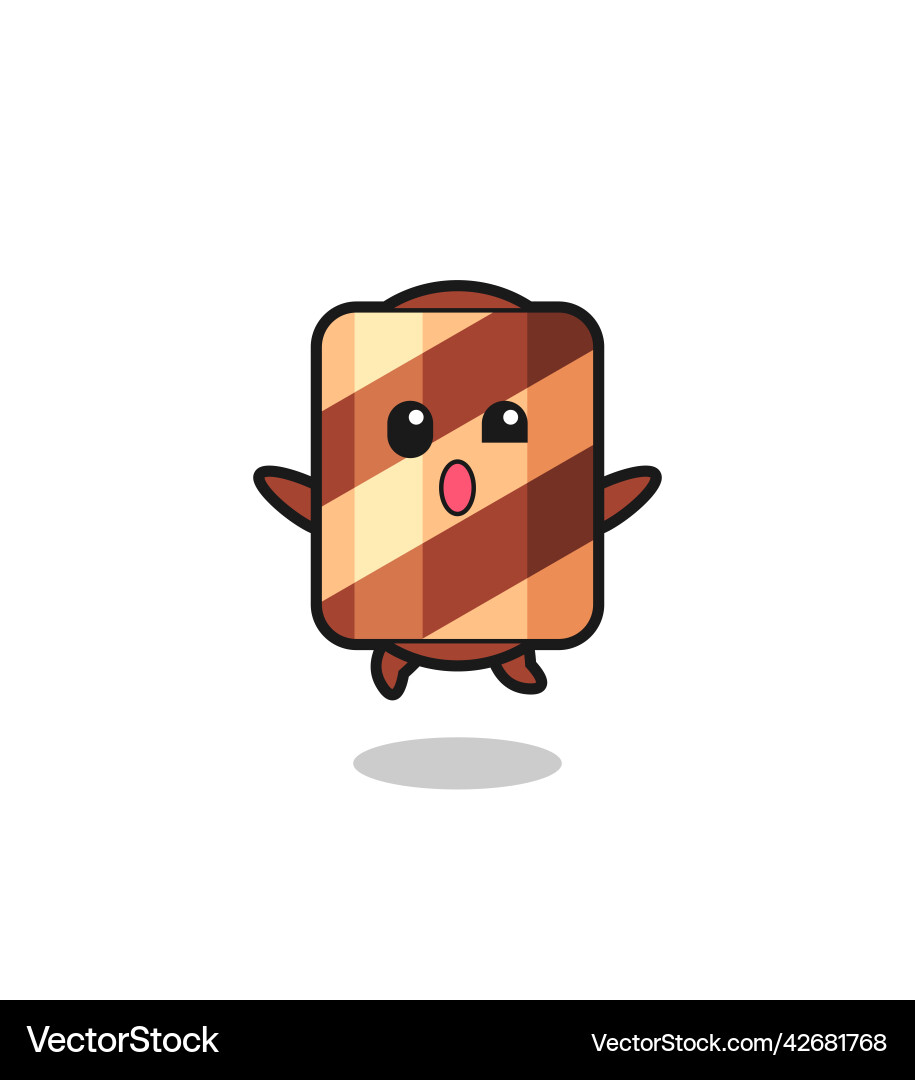 Wafer roll character is jumping gesture vector image