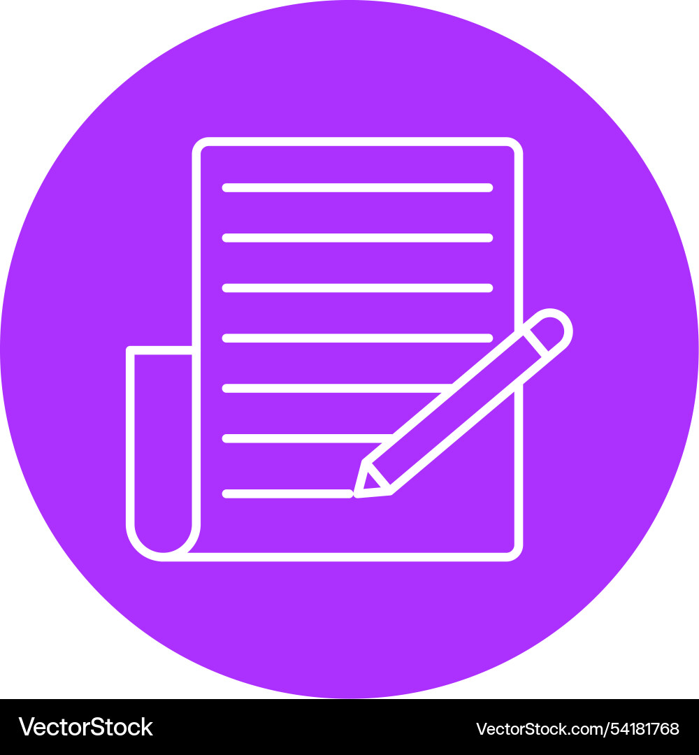 Writing line circle icon vector image