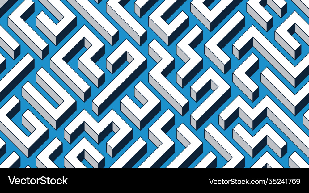 3d labyrinth seamless pattern abstract background 3d labyrinth seamless pattern abstract background vector image