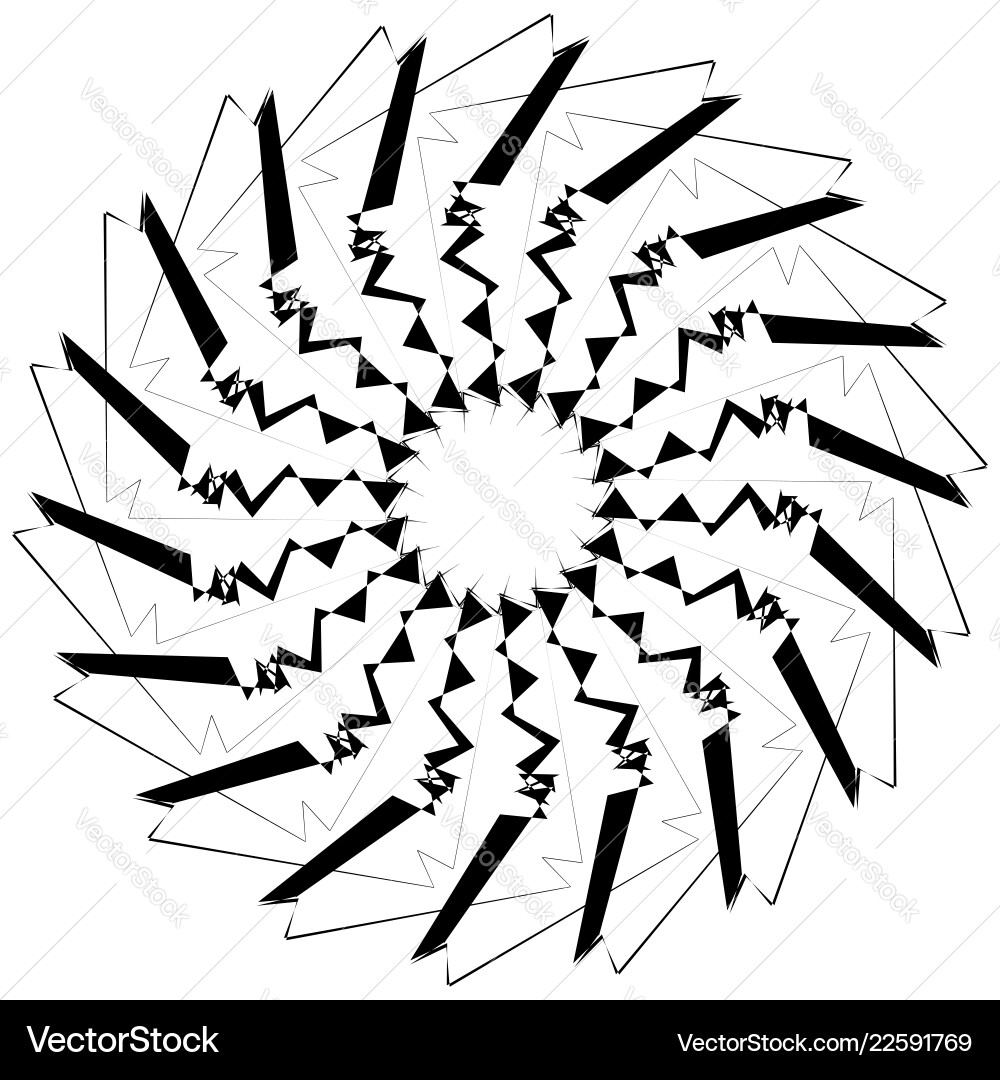 Abstract circular geometric element with radial Abstract circular geometric element with radial Vector Image
