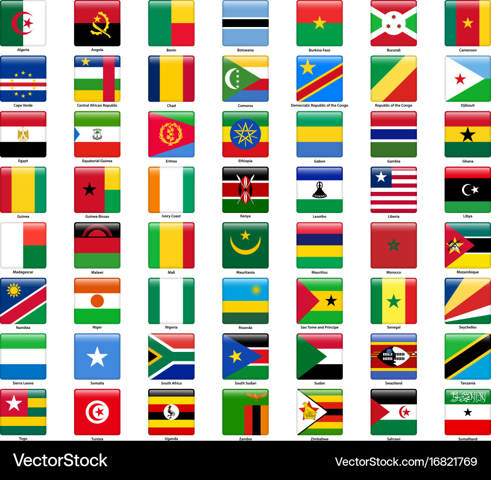 African Flags Collection vector image