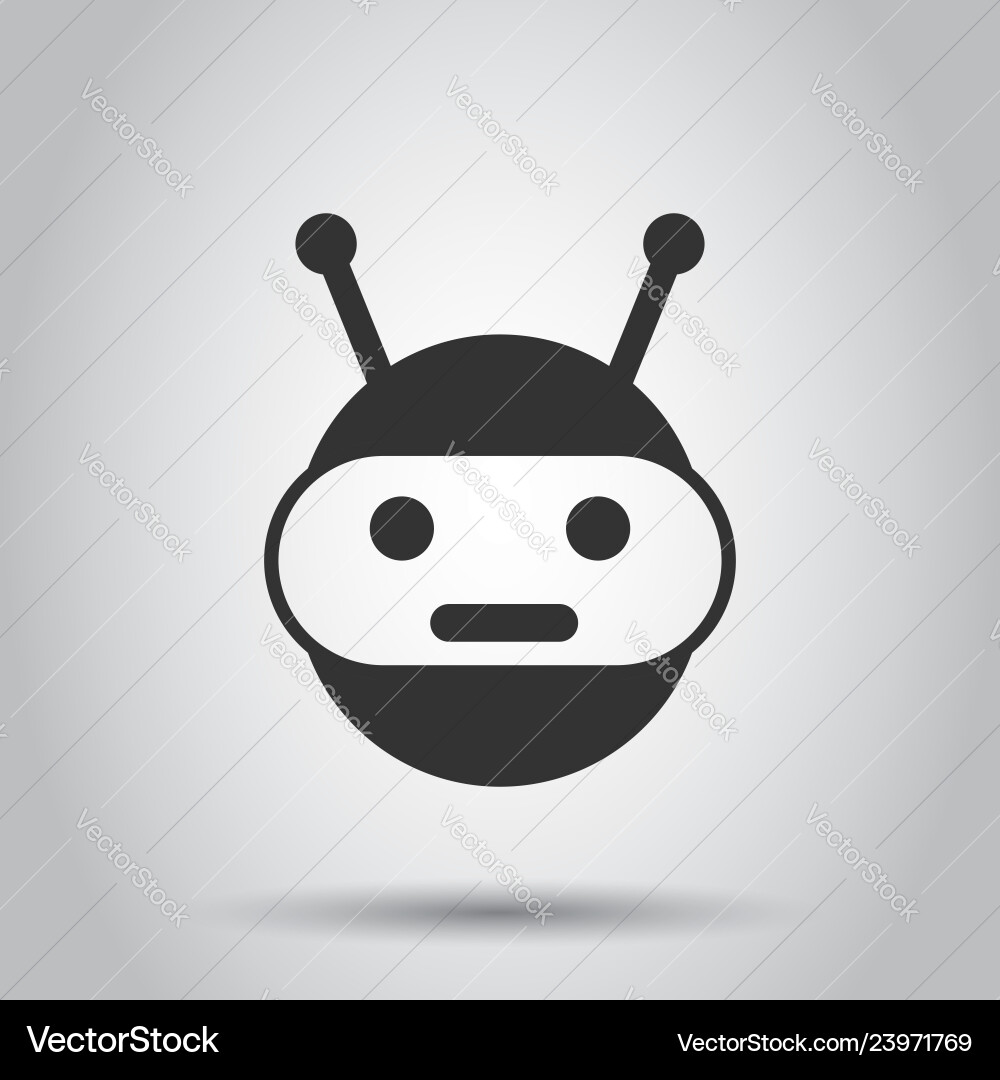 Cute robot chatbot icon in flat style bot vector image