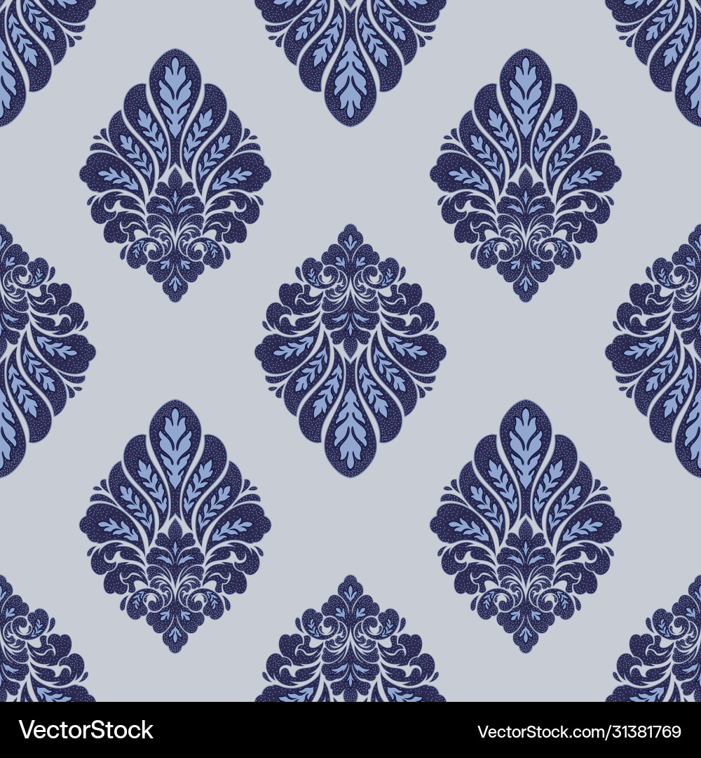 Damask seamless pattern element classical Damask seamless pattern element classical vector image