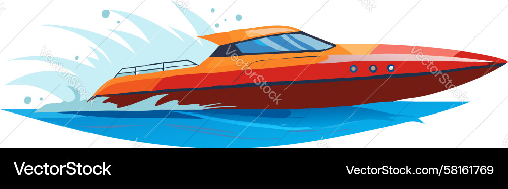 Dynamic Red Speedboat Vector Image