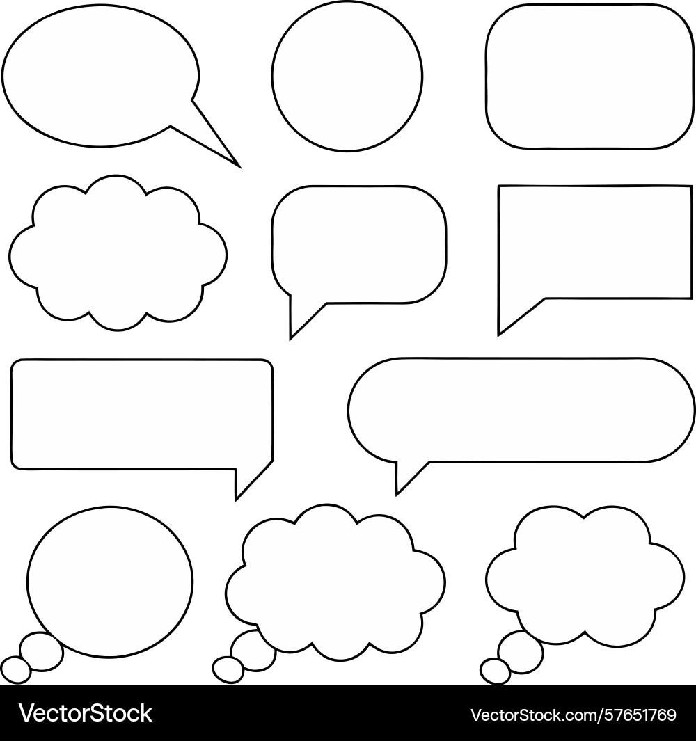 Empty speech and thought bubble collection Vector Image