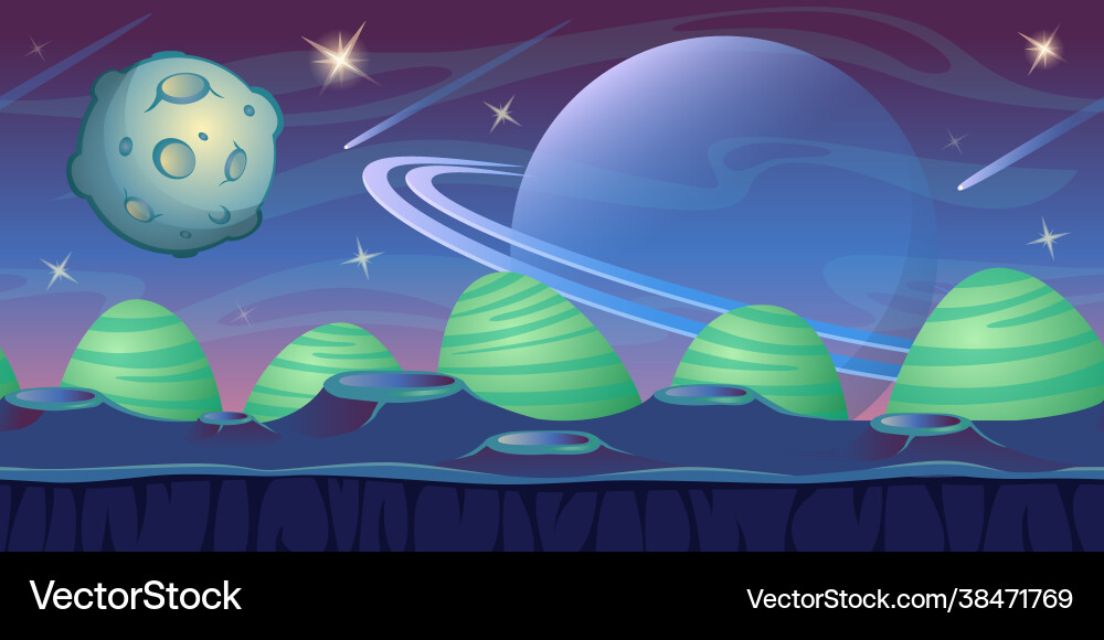Fantasy alien space background for ui game vector image
