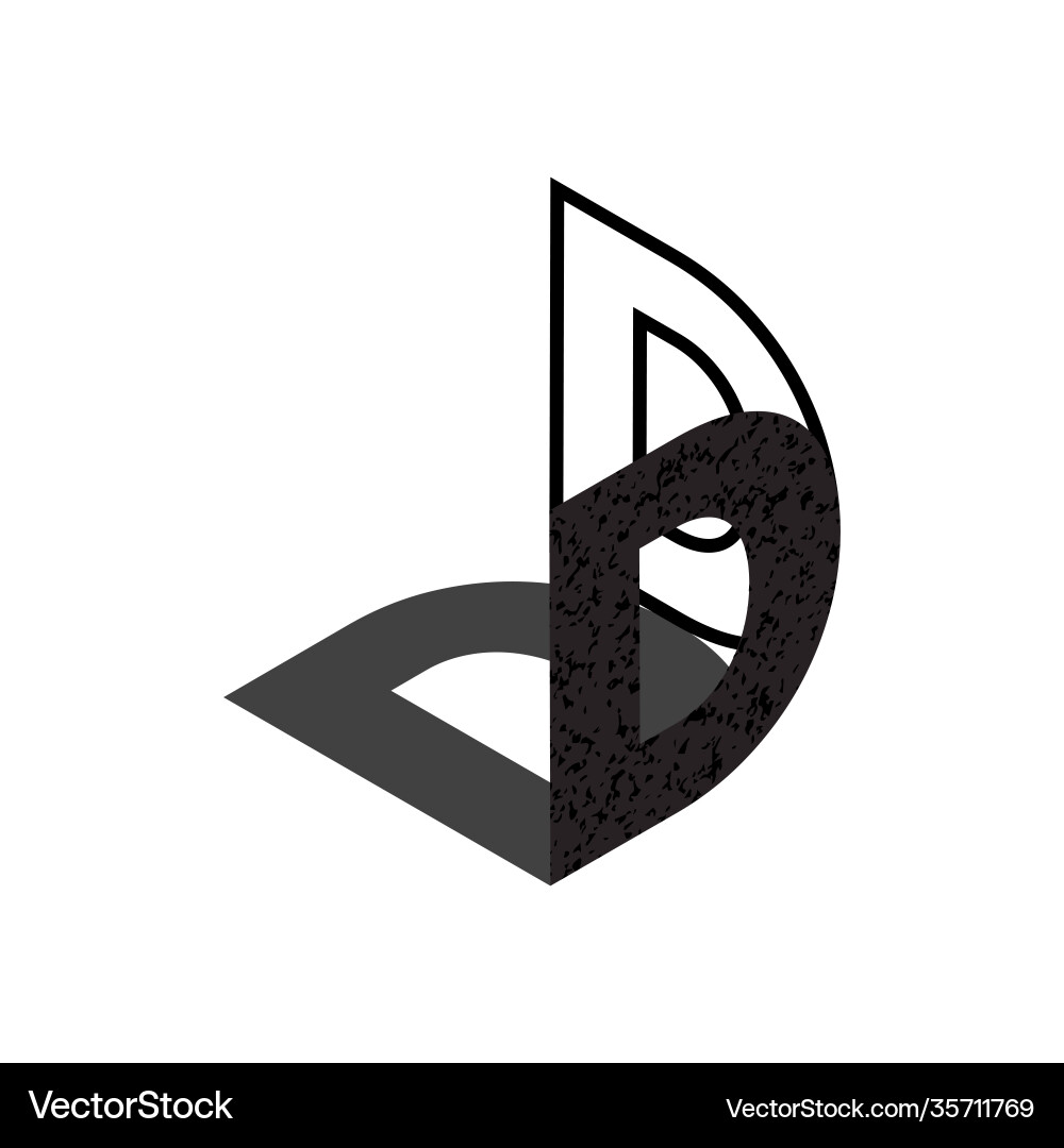 Flat isometric initial letter with shadow texture Flat isometric initial letter with shadow texture vector image