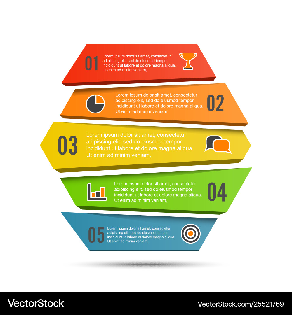 Infographic template with 3d paper label Infographic template with 3d paper label Vector Image