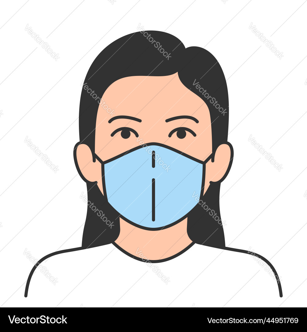 Mädchen tragen hygienische Maske Mädchen tragen hygienische Maske vektorbild