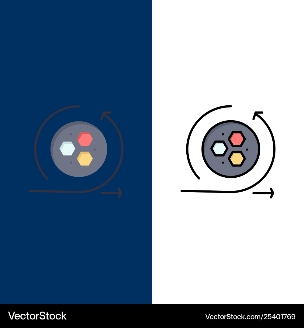 Modeling api science icons flat and line vector image