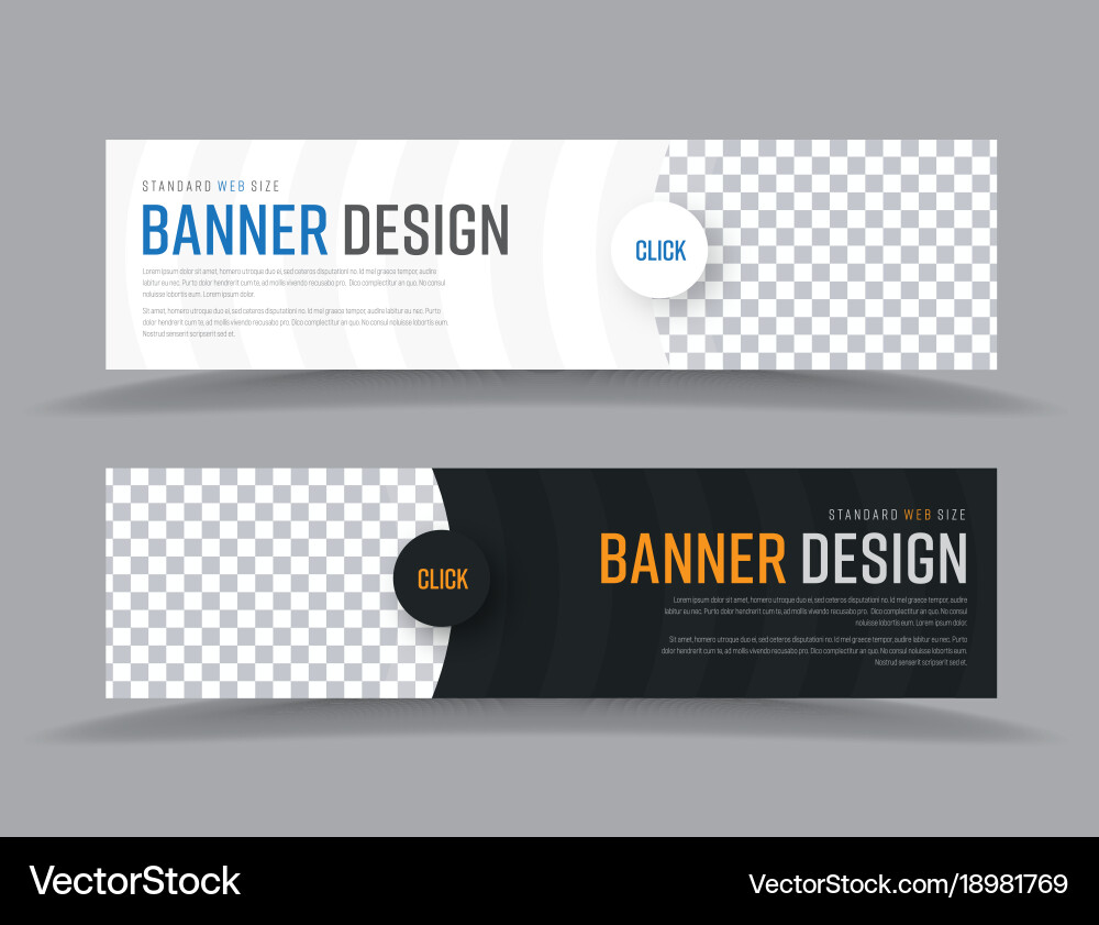 Modern Web Banners with Circular Elements vector image