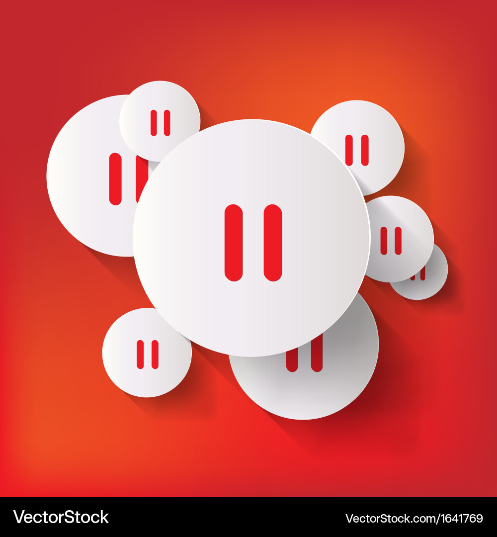 Pause web icon flat design vector image