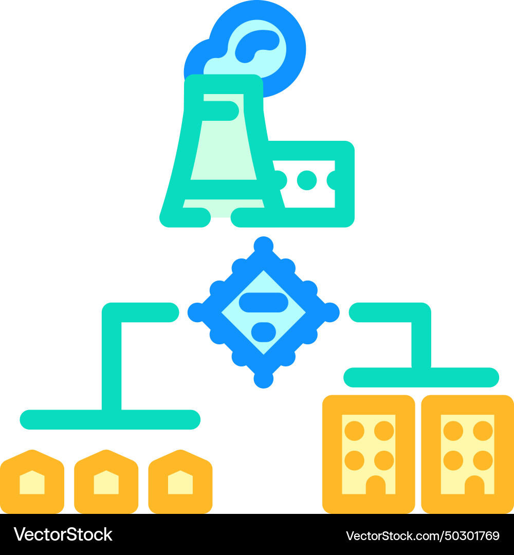 Power grid efficient color icon Power grid efficient color icon Vector Image