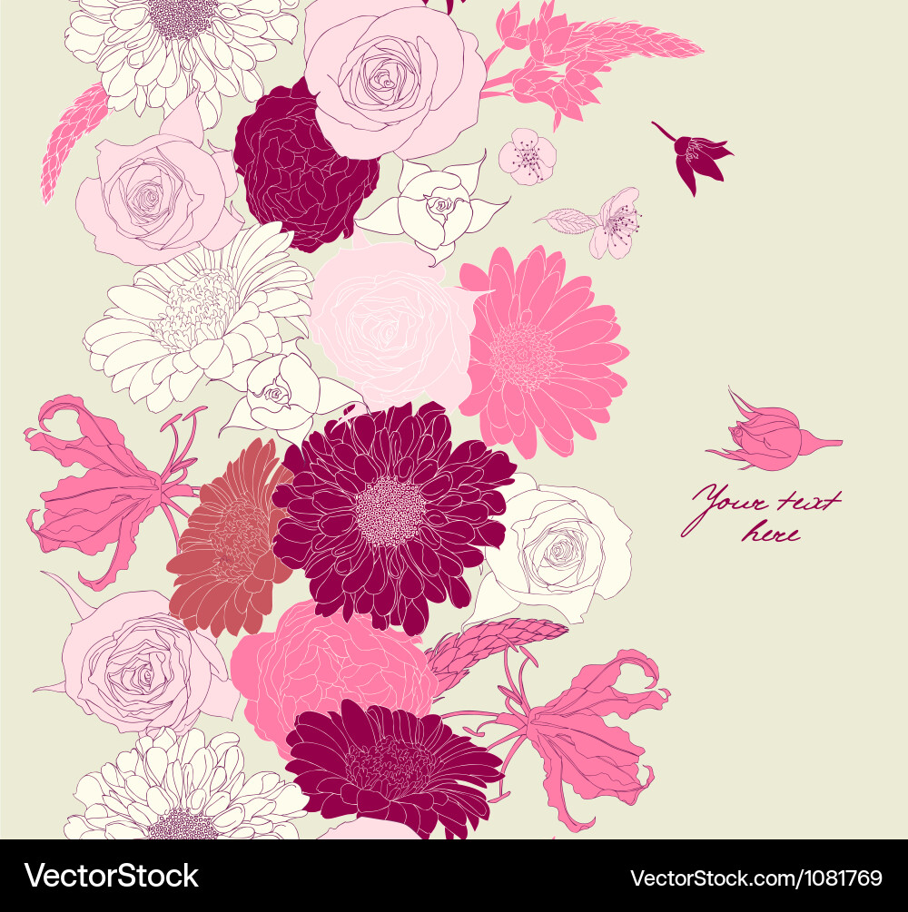 Romantic Floral Seamless Pattern Vector Image