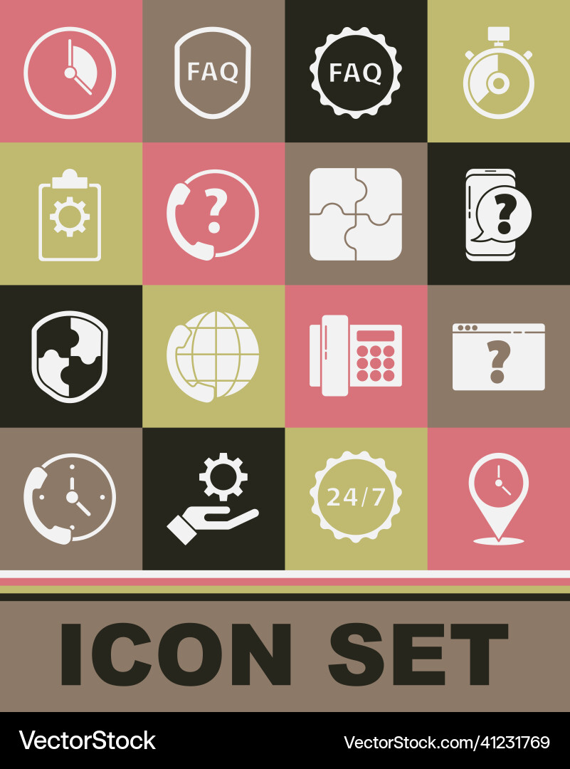 Set location with clock browser question mark Set location with clock browser question mark vector image