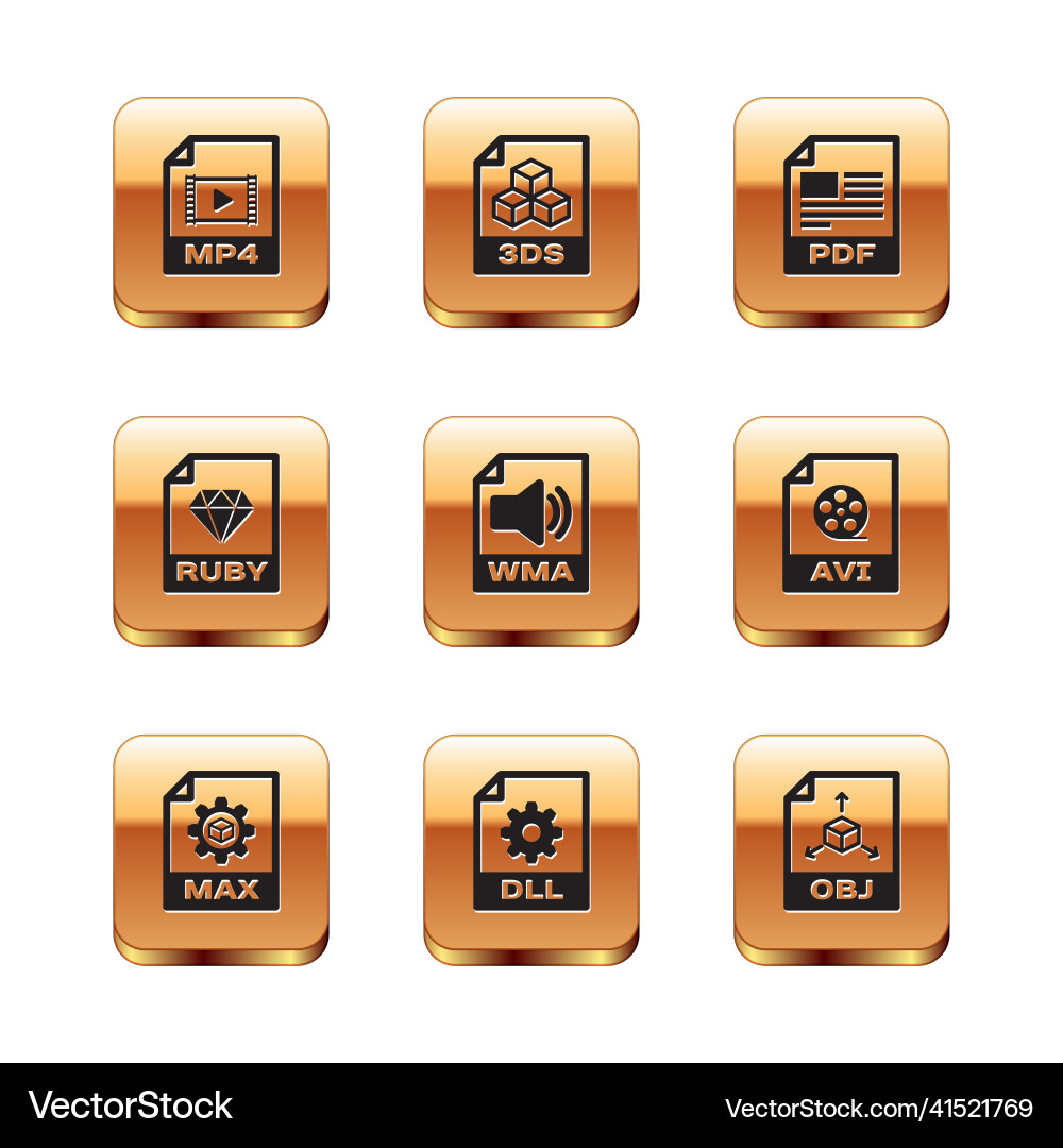 Set mp4 file document max dll wma ruby and pdf Set mp4 file document max dll wma ruby and pdf vector image