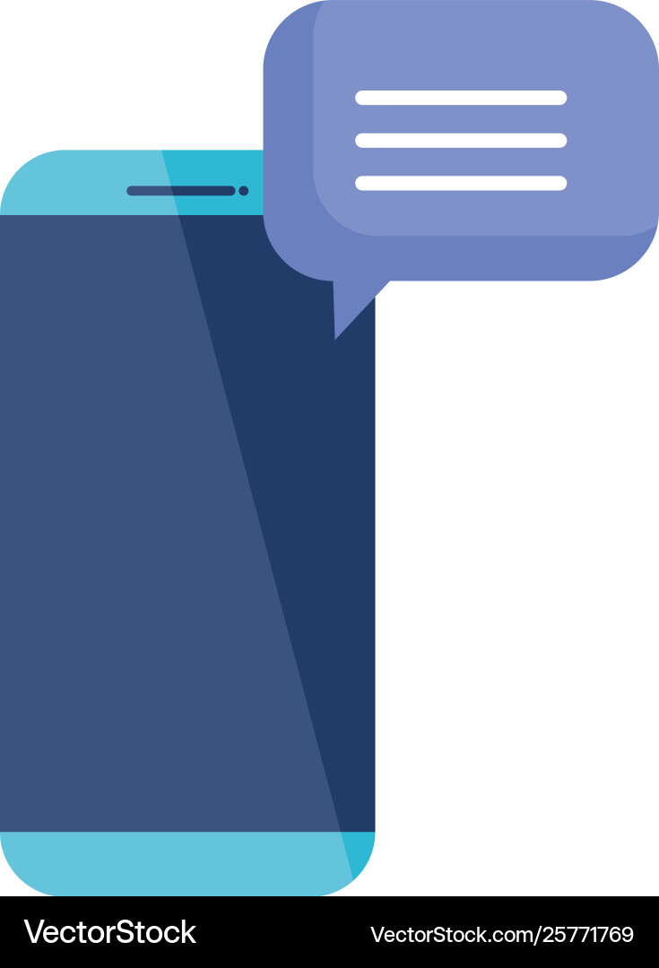 Smartphone with speech bubble message Smartphone with speech bubble message vector image
