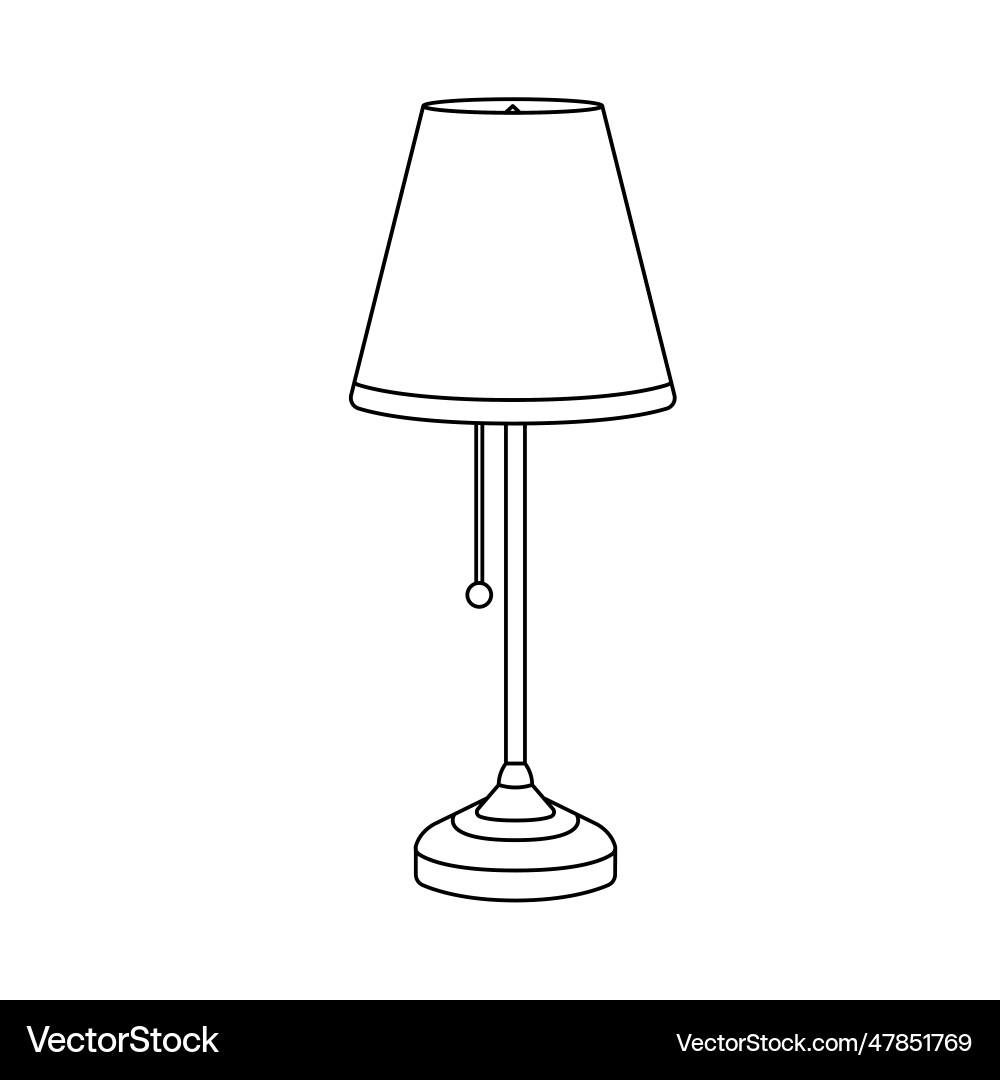 Table lamp outline icon on white background – Royalty-Free Vector |  VectorStock, image size:1000x1080