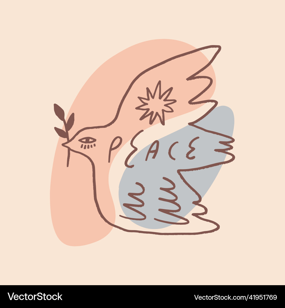 Taube des Friedens Taube Vogel Boho handgezeichneten Stil Taube des Friedens Taube Vogel Boho handgezeichneten Stil vektorbild