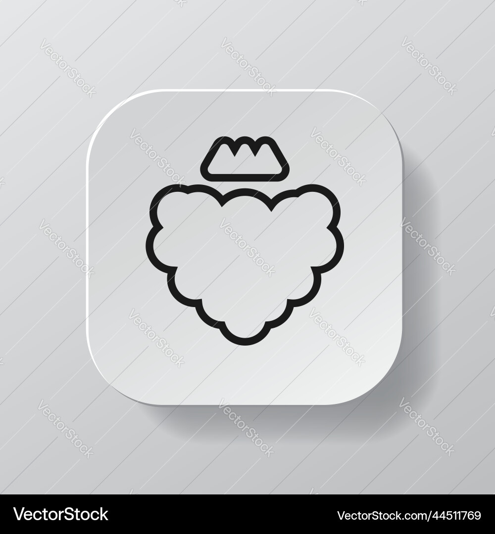 White square button with raspberry fruit icon vector image