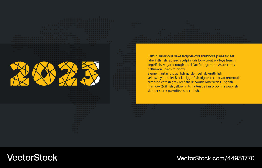 2023 year icon world map background element Vector Image