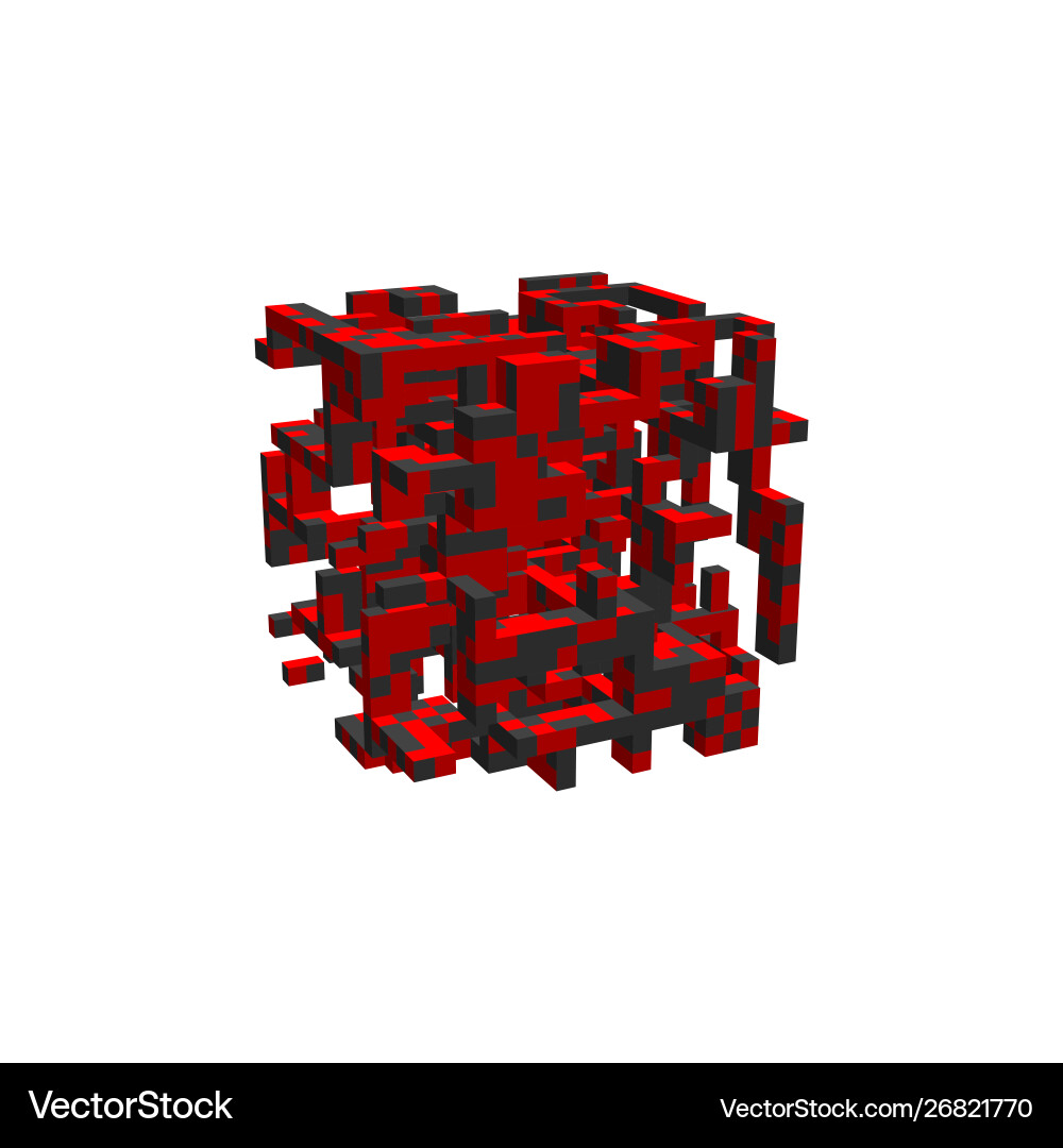 Abstract 3d construction in form cube vector image