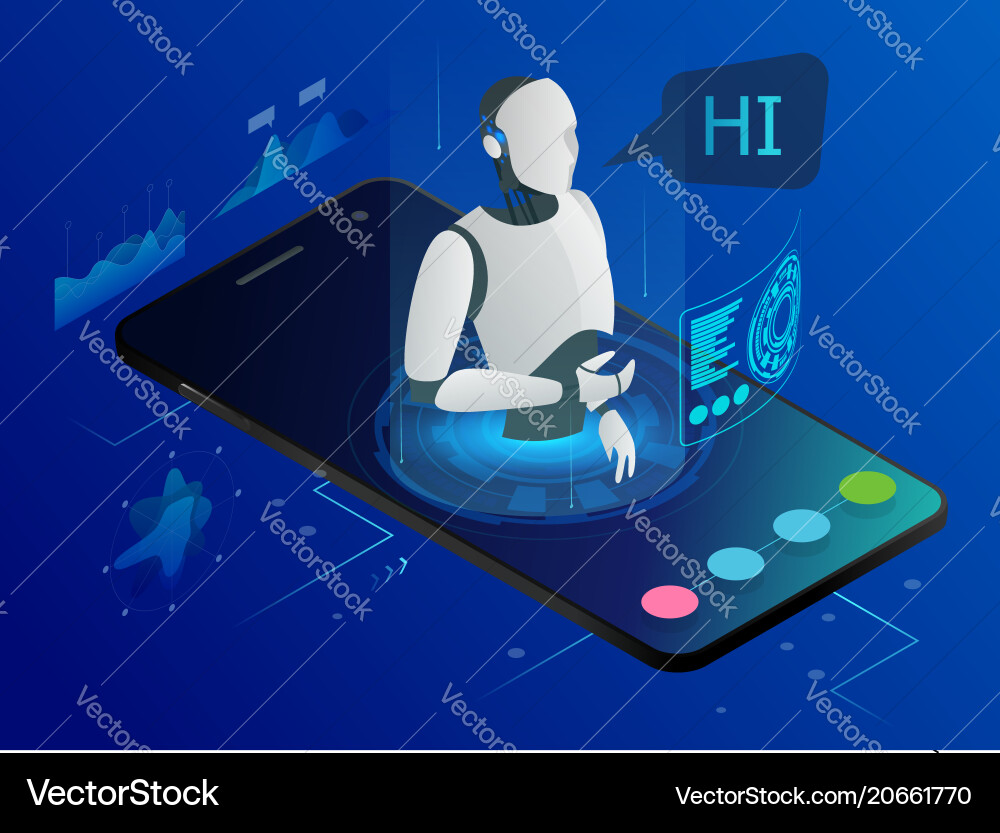 AI Science Tutor Bot Concept vector image