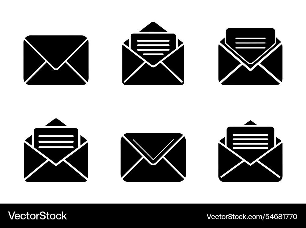 Art style envelope icon bundle set design Art style envelope icon bundle set design vector image