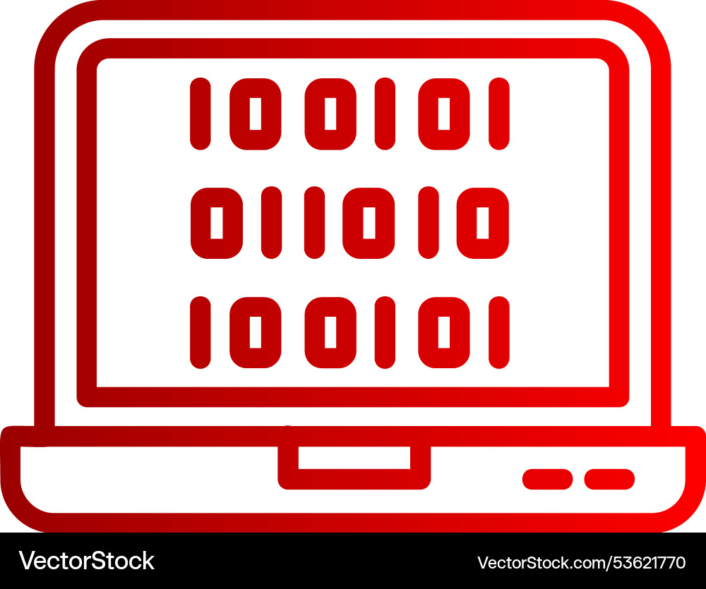 Binary code line gradient icon vector image