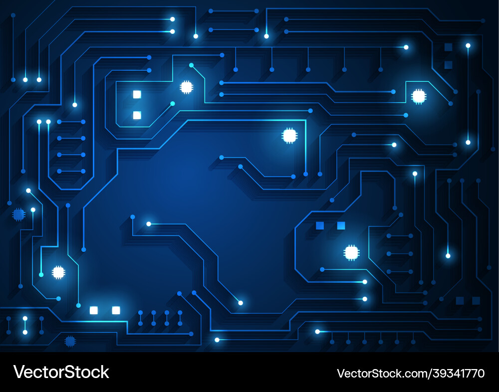 Circuit technology background with hi-tech Circuit technology background with hi-tech vector image