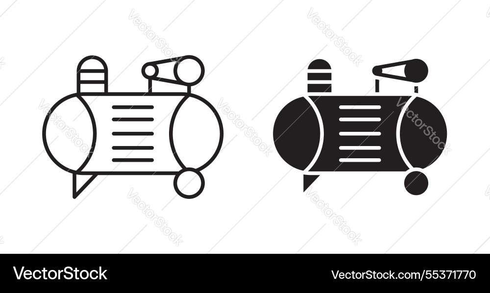 Compressor icon set in thin line for web Vector Image